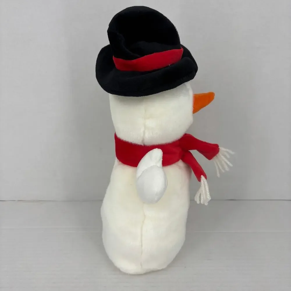 Ty Beanie Buddies Snowball‎ White Snowman Plush Top Hat 12 Inch Vintage 2001